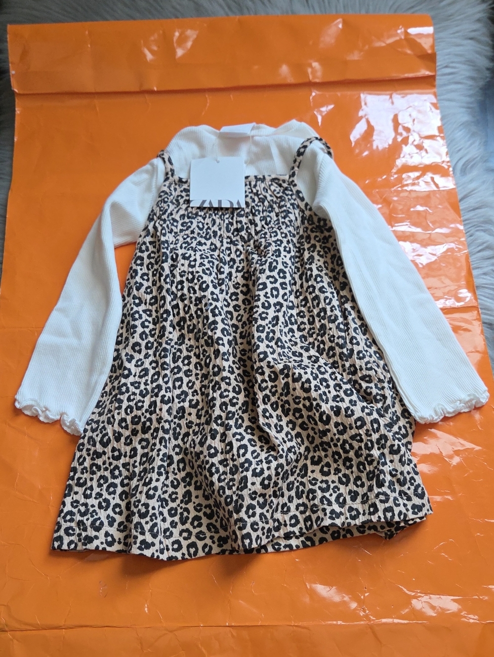 Nwt! Zara Kid T.shirt Dress Size 1 1/2 Years - Picture 4 of 6